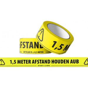 1,5 meter afstand houden rol tape 50 mm x 66 meter