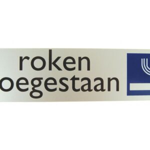 Alulook roken toegestaan 165x45mm