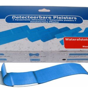 Lange plastic detectiepleisters 100 stuks (blauw)