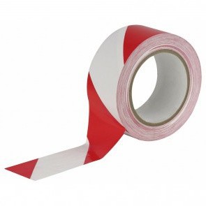 Markeringstape rood/wit 50mm rol a 66 meter