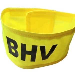Mouwband opdruk BHV geel