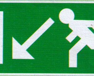 Pictogram Vluchtweg LI omlaag