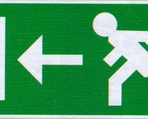 Pictogram Vluchtweg links