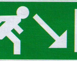 Pictogram Vluchtweg RE omlaag