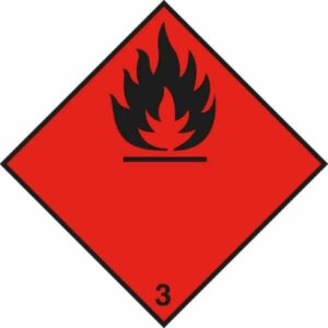 Sticker Brandbare vloeistoffen klasse 3 300x300mm