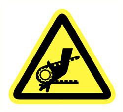 Sticker gevaar draaiende delen 90mm