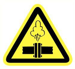 Sticker gevaar hete dampen 200