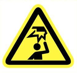 Sticker gevaar hoofd stoten 90mm