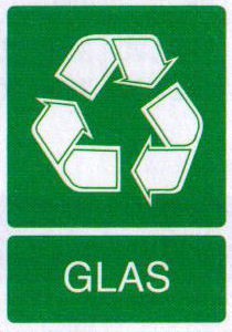 Sticker Glasafval