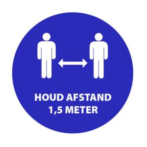 Sticker Houd afstand 1,5m vinyl Ø 200mm