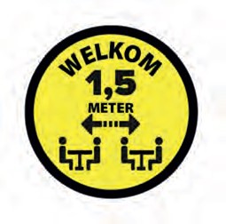 Sticker SitSafe 1,5 meter geel vinyl Ø200mm