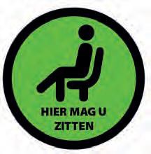 sticker SitSafe Hier mag u zitten Ø90mm