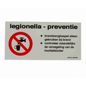 Sticker slanghaspel alleen gebruiken bij brand 120x60mm