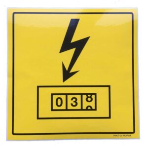 Sticker Stroommeter 150x150mm