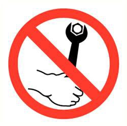 Sticker verboden te sleutelen 90mm