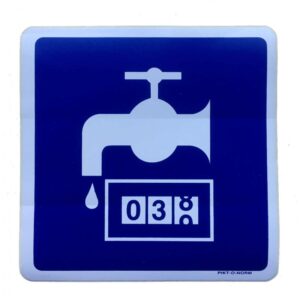 Sticker watermeter 150x150mm
