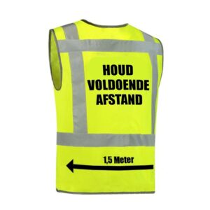 Veiligheidsvest Houd afstand! Geel XXL