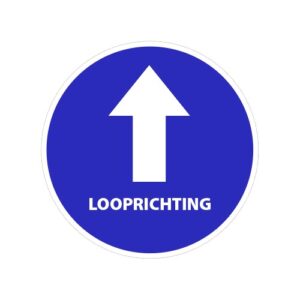 Vloermarkering verplichte richting met tekst