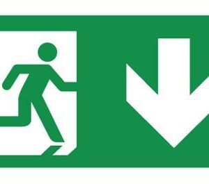 Vluchtweg omlaag pijl rechts