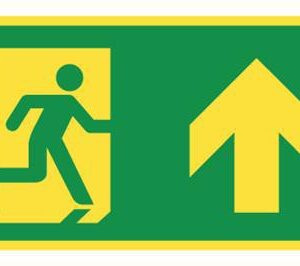 Vluchtweg rechtdoor naschijnend 300x150mm pijl rechts