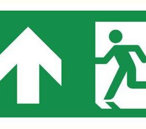 Vluchtweg rechtdoor pijl links