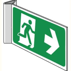 Vluchtweg rechts haaks bord 300x150mm