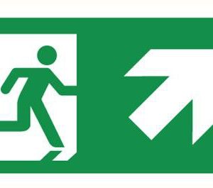 Vluchtweg rechts omhoog