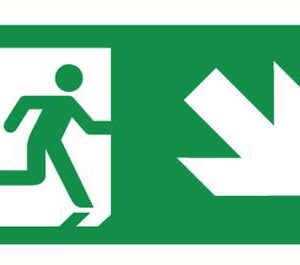Vluchtweg rechts omlaag